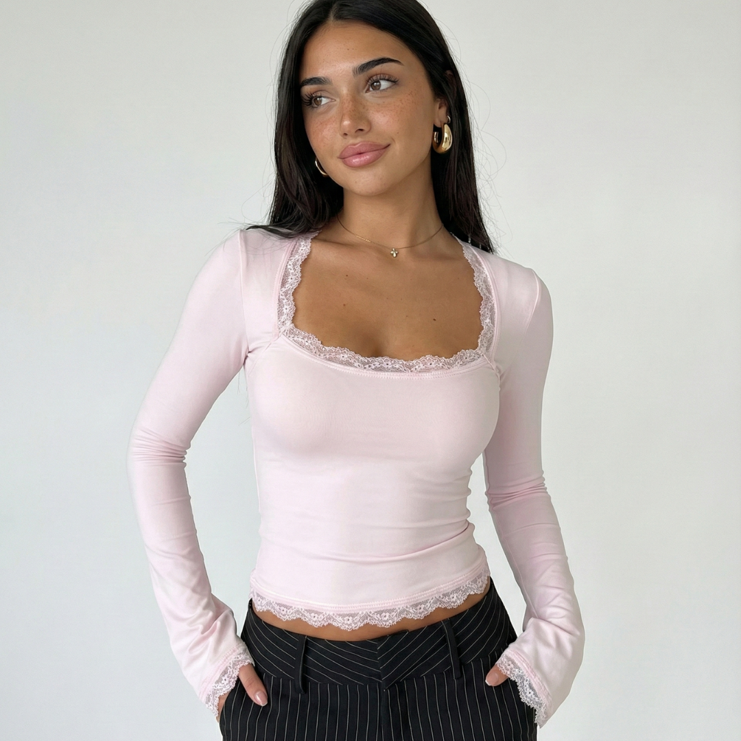 ALMA | Lace Trim Top