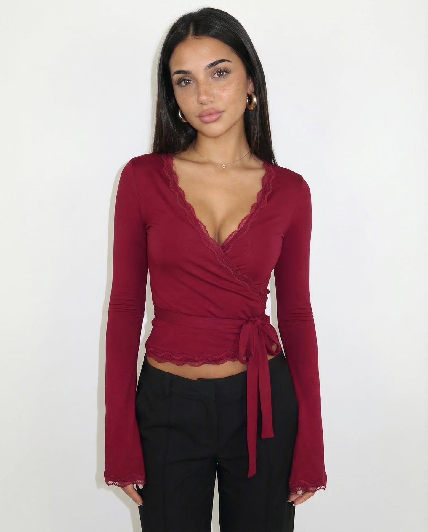 ALMA | Lace Wrap Top 